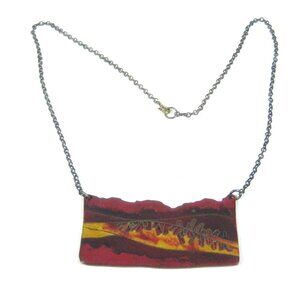 Frances Stikine 2 Necklace Abstract Enamel Pendant 25 in Bib Vintage